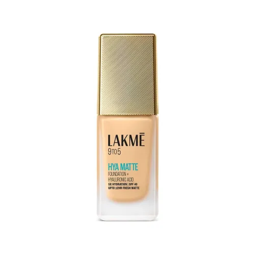 Image of LAKMÉ 9to5 Hya Matte Full Coverage, All Skin type Foundation + Hyaluronic Acid Warm Creme - 25ml