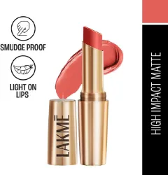 Lakmé 9to5 Powerplay Priming Matte Lipstick, Lasts 16hrs (Coral Date, 3.6 g)
