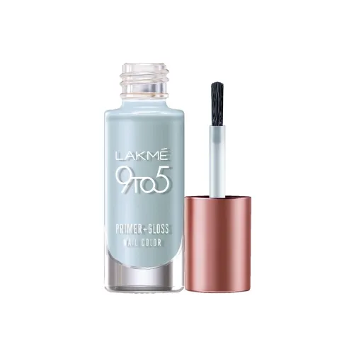 Image of LAKMÉ 9 To 5 Primer + Gloss Glossy Finish Nail Colour, Blue Scape, 6 Ml