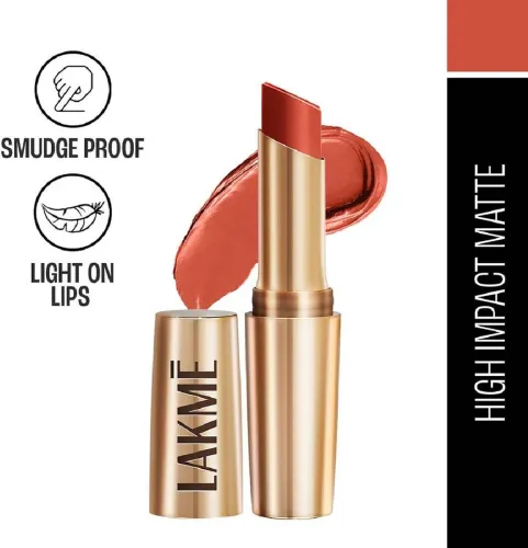 Image of Lakmé 9TO5 Primer + Matte Lip Color Brick Blush (Brick Blush, 3.6 g)
