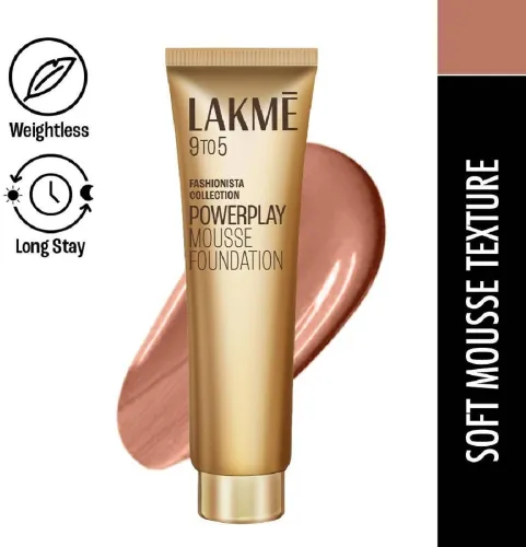 Image of Lakmé 9 to 5 Weightless Mousse Foundation (04 Rose Honey, 25g)