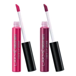 LAKMÉ Forever Matte Liquid Lip Colour, Wine Glow, 5.6ml & LAKMÉ Forever Matte Liquid Lip Colour, Pink Prom, 5.6ml