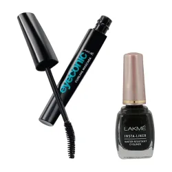 Lakmé Insta Eye Liner, Black, 9ml And Lakmé Eyeconic Lash Curling Mascara, Black, 9ml
