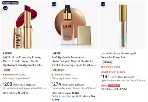 Image of LAKMÉ Lakme listick at minimum 73% Discount