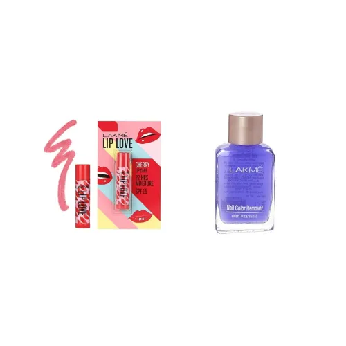 Image of Lakmé Lip Love Chapstick + Nail Color Remover 27ml