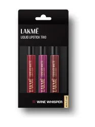 Lakmé Liquid Lipstick Trio- Wine Whisper, Forever Matte, Light-weight, Pack of 3