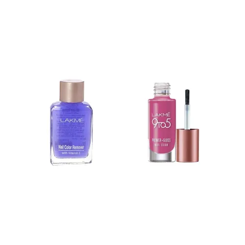 Image of Lakmé Nail Color Remover 27ml Lakmé 9 to 5 Primer + Gloss Nail Colour
