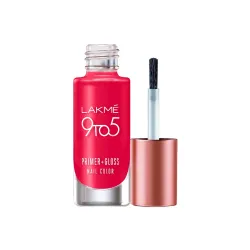 Lakmé 9 to 5 Primer + Gloss Nail Colour Red Carnival – 6ml