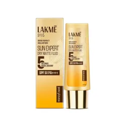 LAKMÉ Sun Expert, Dry Matte Fluid Sunscreen, 50ml, for Oily and Combination Skin, with 1% Niacinamide & Ceramide, SPF 50