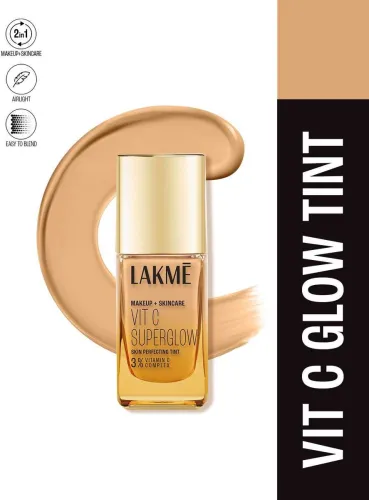 Image of Lakmé VitC Srglow Skin Perfecting Tint Warm Crme W120 Foundation, 25ml