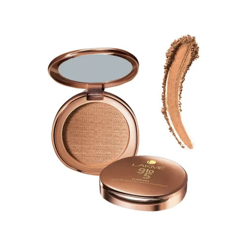 Image of Lakme 9 to 5 Flawless Matte Complexion Compact Powder | | Apricot | | Absorbs Oil | | Conceals & Gives Radiant Skin - Al