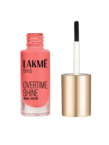 Image of Lakme 9to5 Overtime Shine Glossy Long Lasting & Quick Dry Nail Color 6ml