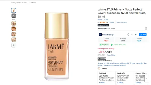 Image of Lakme 9To5 Primer + Matte Perfect Cover Foundation