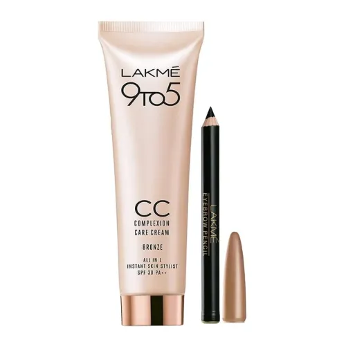 Image of LAKMÉ 9 To 5 Complexion Care Natural Finish Full Coverage Face Cc Cream, Bronze, Spf 30, Conceals Dark Spots & Blemishes