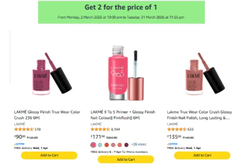 Image of Lakme Beauty Buy 1 Get 1 Item free