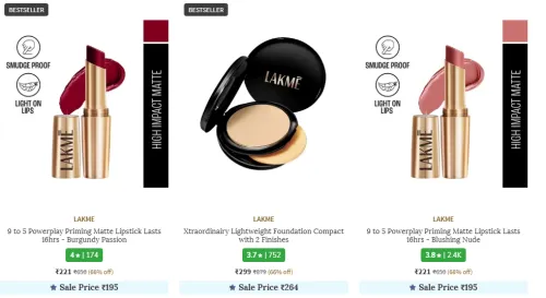 Image of LAKME Beauty Product at Minimum 60% Discount