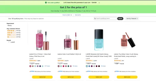 Image of Lakme Beauty Product Buy 2 For the Price Of 1