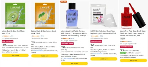 Image of LAKMÉ Beauty Product Starting @ ₹39