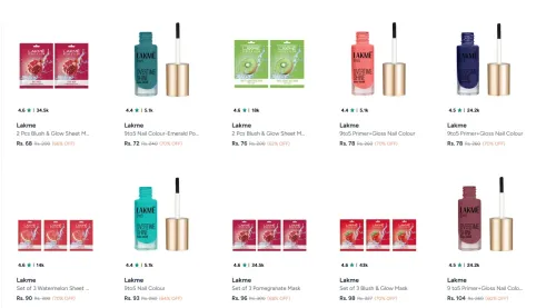 Image of Lakme Beauty Products at minimum 70% Discount