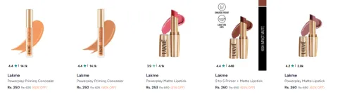 Image of Lakme Beauty Products at minimum 60% Discount
