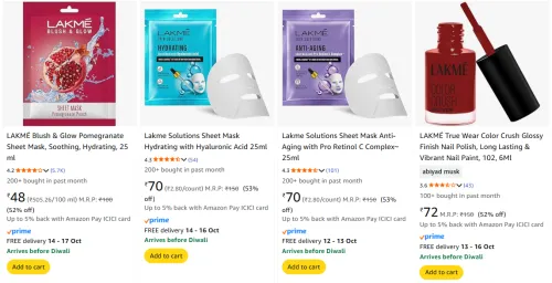 Image of Lakme Beauty Products starting at ₹48