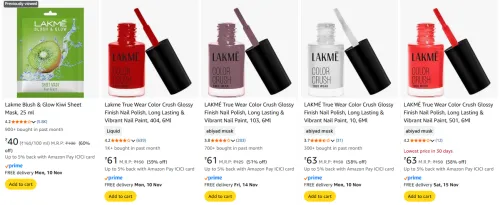 Image of Lakme Beauty Products Starts @40