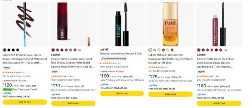 Image of Lakme Beauty Products Upto 60% Discount