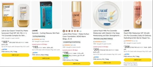 Image of Lakme Beauty Products upto 72% Discount 