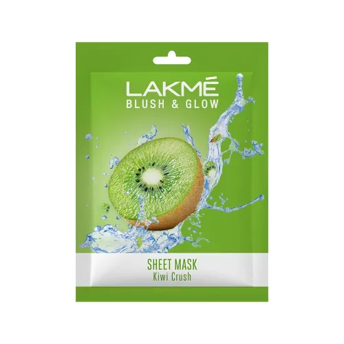 Image of Lakme Blush & Glow Kiwi Sheet Mask, 25 ml.
