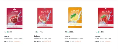 Image of Lakme Face Mask at 50% discount 