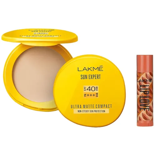 Image of Lakmé Lip Love Caramel SPF15 & Sun Expert Compact SPF40 Combo