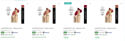 Image of Lakme Lipstick at minimum 60% Discount