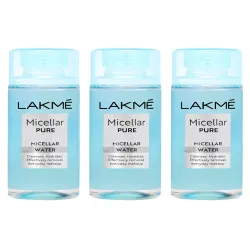  Lakme Set of 3 Pure Micellar Water for Makeup Removal - 200 ml each