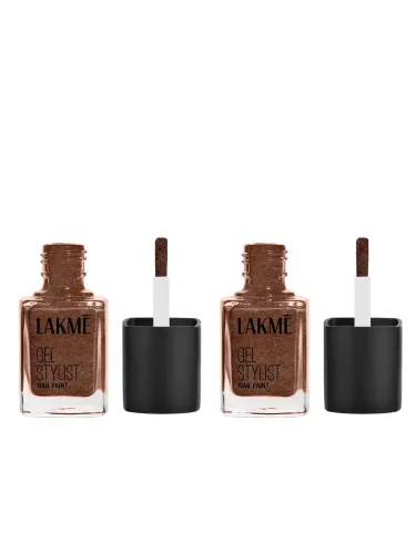 Image of Lakme Set of 2 Absolute Gel Stylist Nail Color With High Gloss Finish 12ml Each