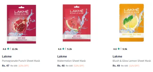 Image of Lakme Sheet Mask at Starting @ ₹47