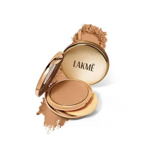 Image of Lakme Unreal Dual Cover Pressed Powder, 2 In 1 Compact + Foundation, Non Cakey Coverage, Lightweight & Long Lasting Comp