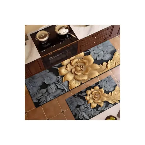 Image of Lakshiv Enterprise Kitchen Floor Mat with Non-Slip Rubber Backing and Absorbent Layer, Rectangular Design for Kitchen, E