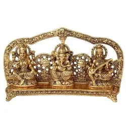 Lakshmi Ganesha Gold Plated Murti