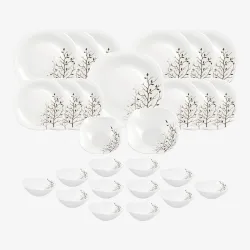 LAOPALA Pack of 27 Opalware Dinner Set (White, Microwave Safe)