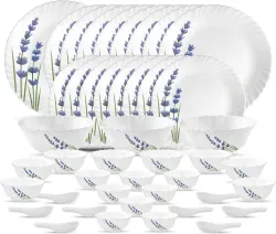 LAOPALA Pack of 44 Opalware Dinner Set  (White, Microwave Safe)