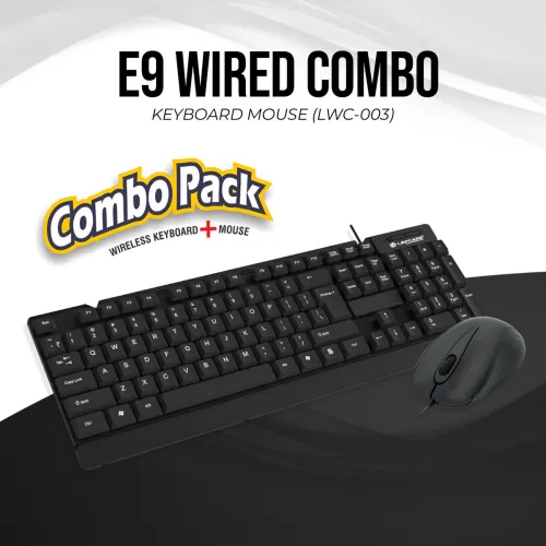 Image of LAPCARE E9 Wired Combo-Wired Keyboard and Mouse Set-USB
