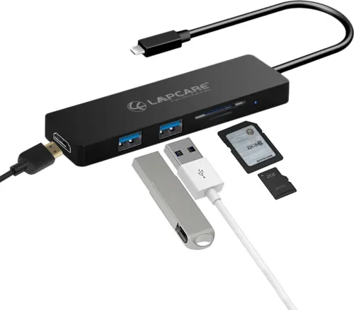 Image of LAPCARE Lap-C 5 in 1 extended Travel Docking Station (2*USB / HDMI / Card Reader) Lap-C 5 in 1 extended Travel Docking S