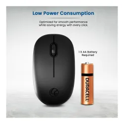LAPCARE Safari III B Wireless Mouse-2.4GHz High Precision with Upto 1600 DPI, Nano Receiver and Plug & Play Usage 