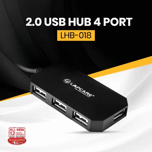 Image of LAPCARE USB 2.0 4 port hub with 1.5 mt cable 