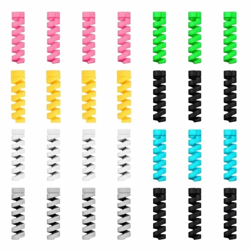 Image of Lapster 26 pcs Mix Spiral Charger Spiral Charger Cable Protectors for Wires Data Cable