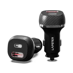 Lapster 51W Dual Car Charger (USB 18W + Type-C 33W PD)