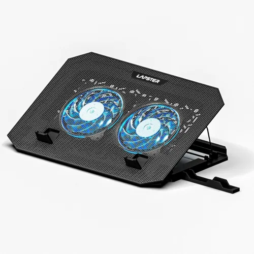 Image of Lapster Chillpro Ultra Laptop Cooler pad with Dual Cooling Fans, Multi-Level Height Adjustable, Mobile Holder, USB Power