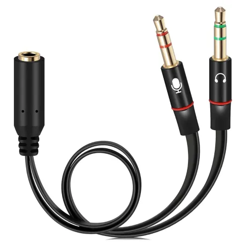 Image of Lapster Gold Plated 2 Male to 1 Female 3.5mm Headphone Earphone Mic 