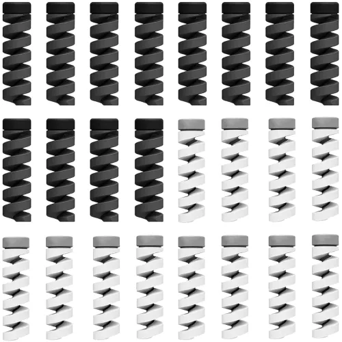 Image of Lapster 24 pcs (Grey&Black) Spiral Charger Spiral Charger Cable Protectors 
