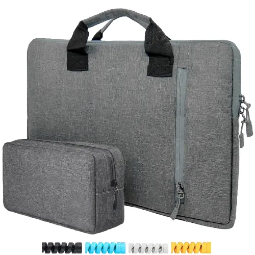 Image of Laptop Sleeve for 14 inch Laptop, Set of 2 Grey Fabric Sleeves (14)